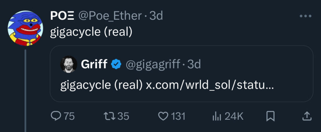 poe tweeting about the real gigacycle